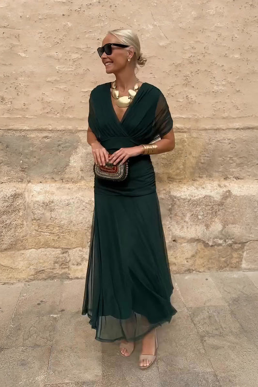 Louise | Robe Maxi Élégante de Fête avec Col en V