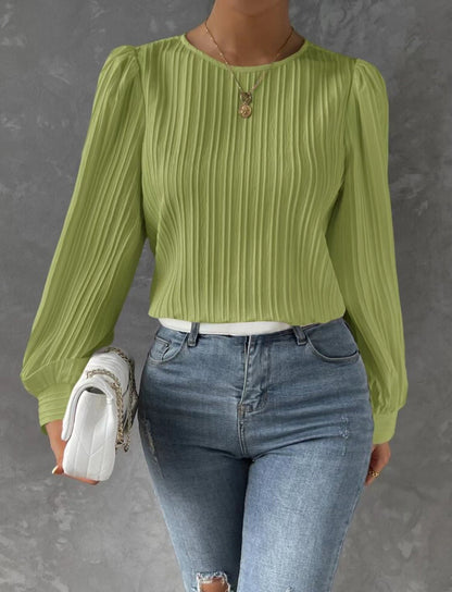 Carly – Blouse Longue à Manches Plissées