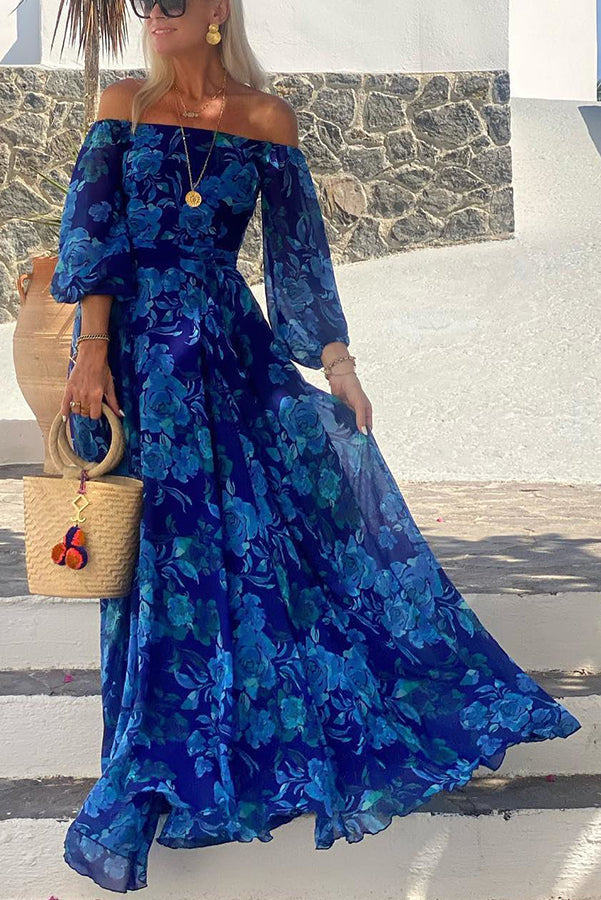 Francesca - Robe Maxi Fleurie Off-the-Shoulder