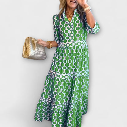 REAGAN – ROBE MIDI AVEC IMPRIMÉ CHAÎNE ÉLÉGANT