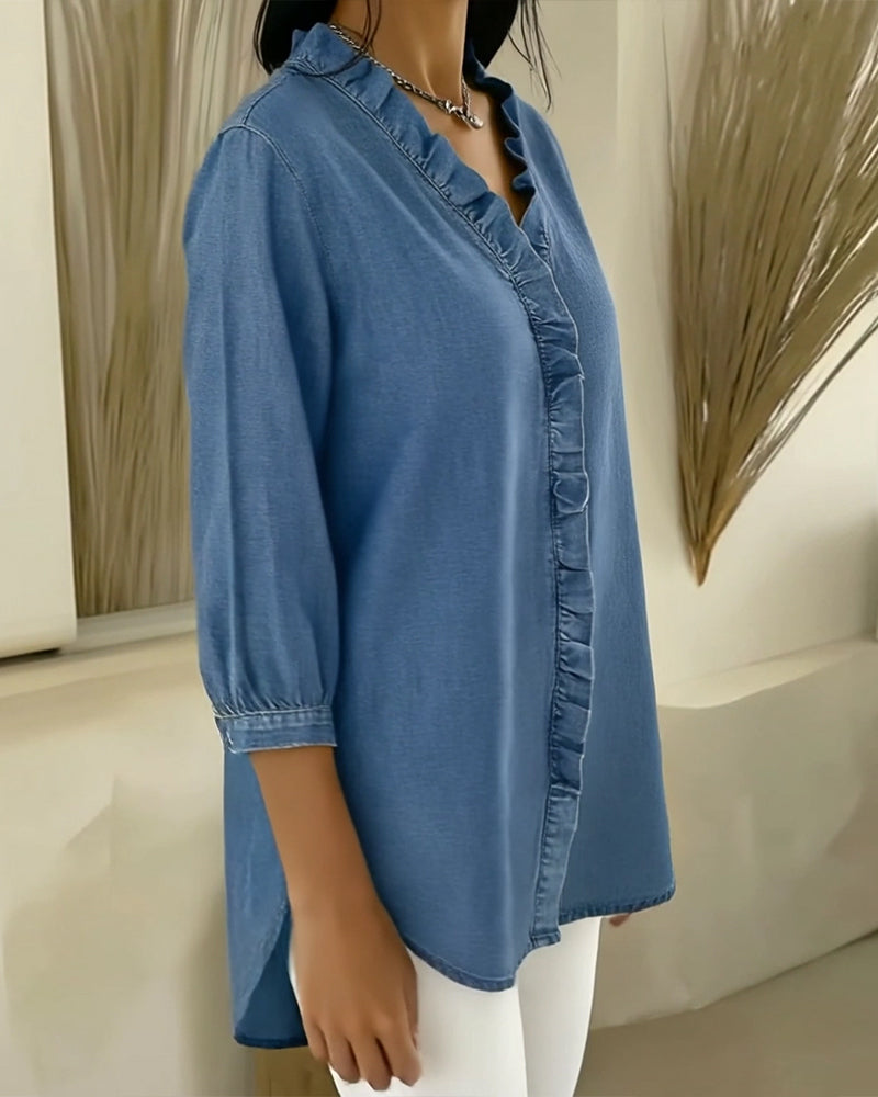 Elvari – Blouse élégante avec détails volantés