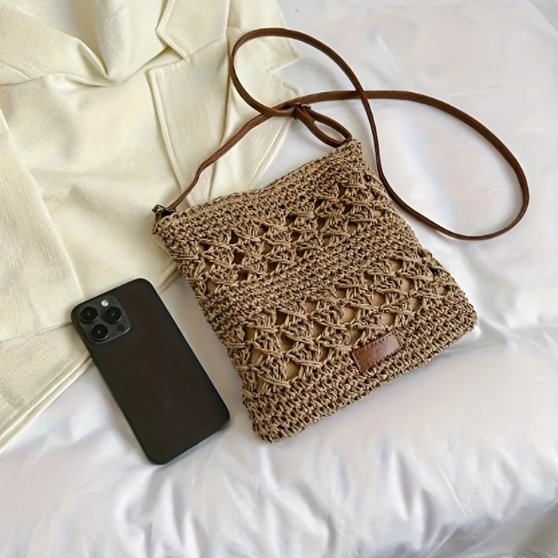 Sac à bandoulière en paille chic