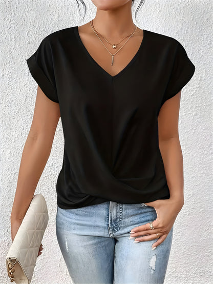 Maia – Haut V-Neck à Devant Torsadé