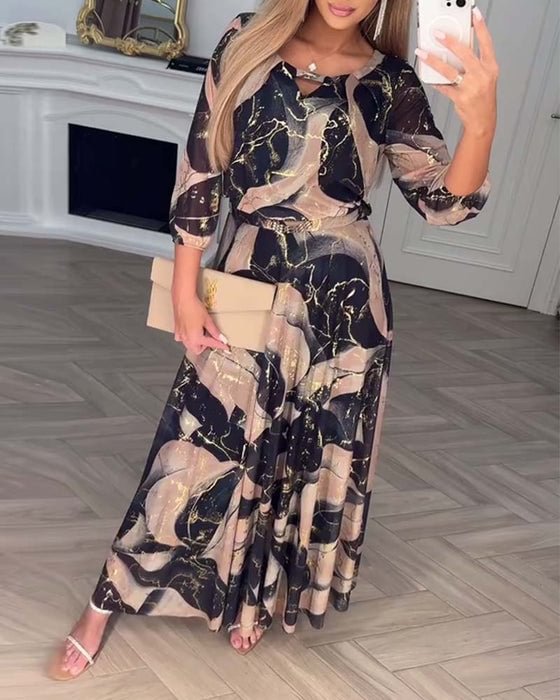 Camille | Robe en Chiffon Imprimé