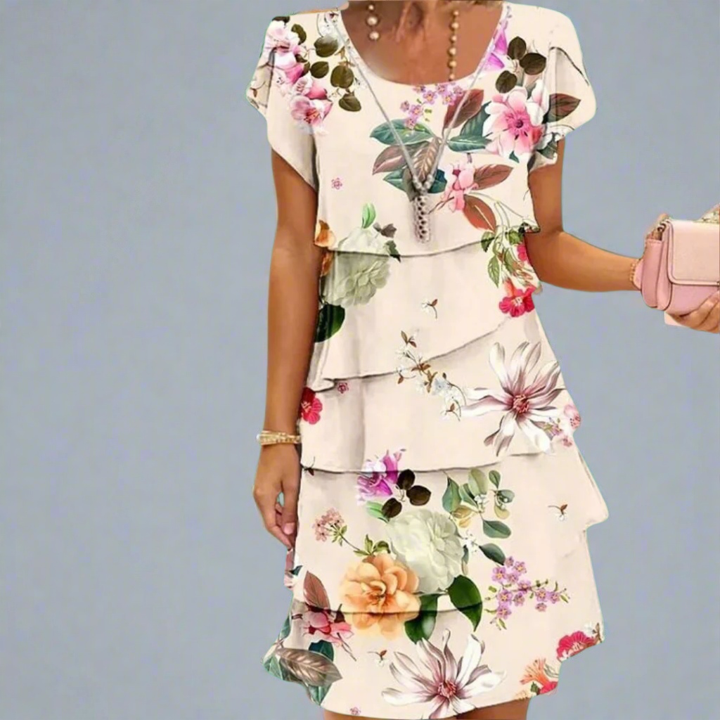 Sable | Robe Plissée avec Imprimé Floral