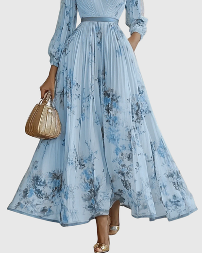 Robe Longue Plissée Élégante Rowella - Maxi Robe Fluide Femme