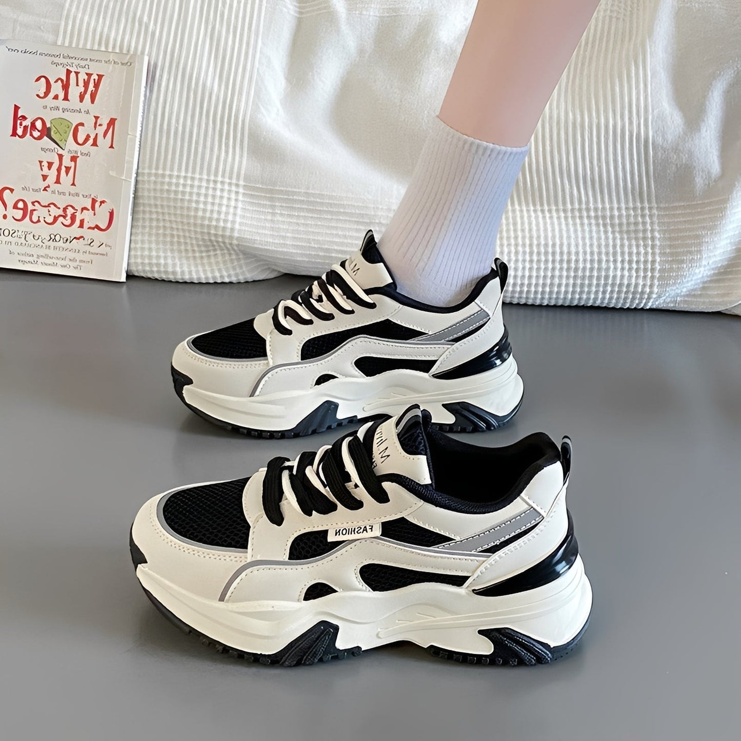 Rachel - Baskets en maille décontractées à talon haut pour femmes