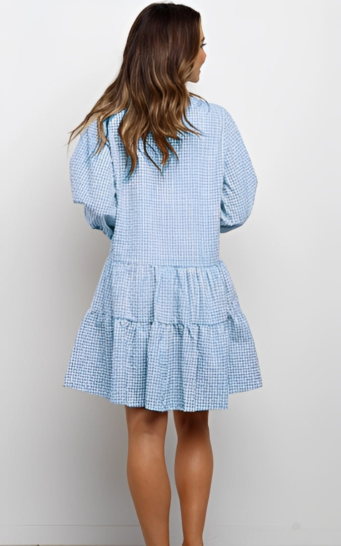 Nicole - Élégant, robe fluide à carreaux pour femmes
