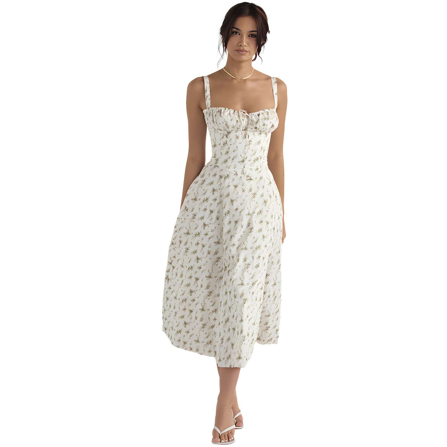 Irene - Robe Midi Élégante avec Corset pour Femmes