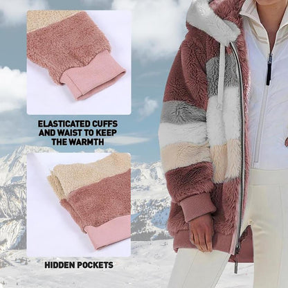 KAREN | Manteau Oversized en Fausse Fourrure avec Capuche et Chaud