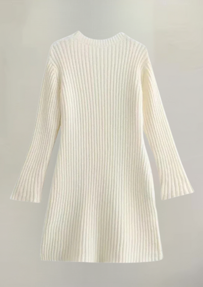 Faustine - Élégant Robe Mini en Tricot Côtelé