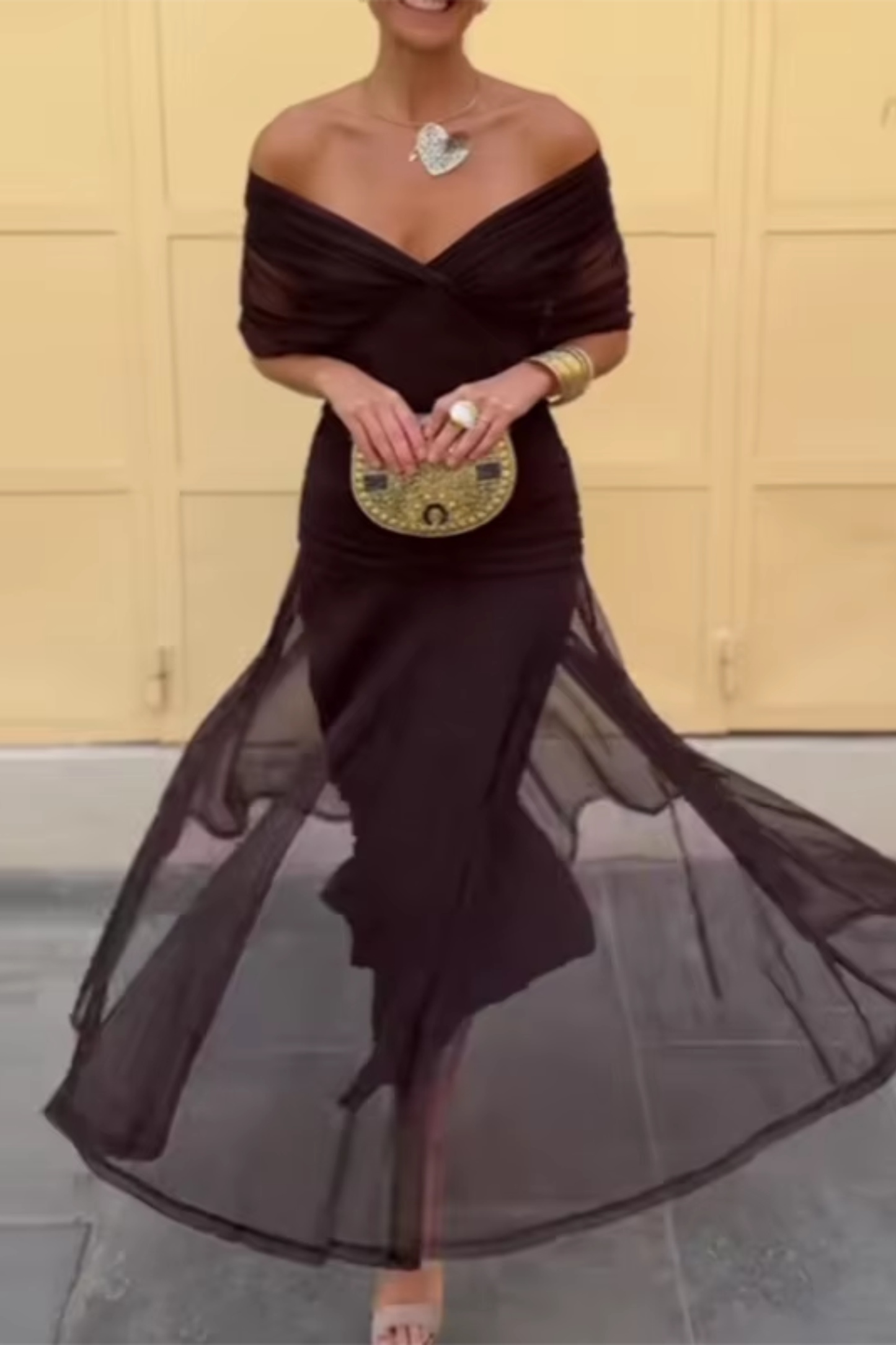 Louise | Robe Maxi Élégante de Fête avec Col en V