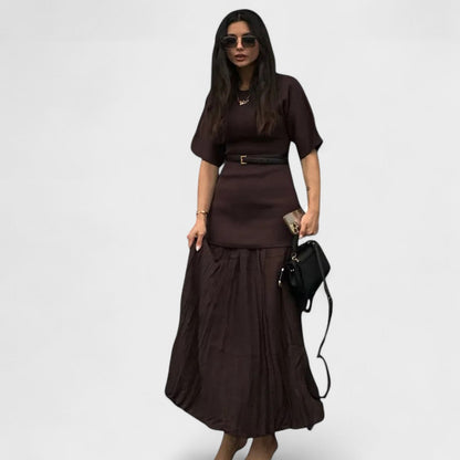 Andrea - Robe Maxi Plissée