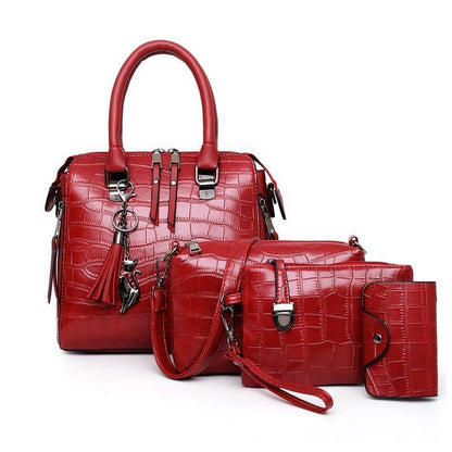 Palmer - Ensemble de Sacs en Cuir à Motif Crocodile en 4 Pièces