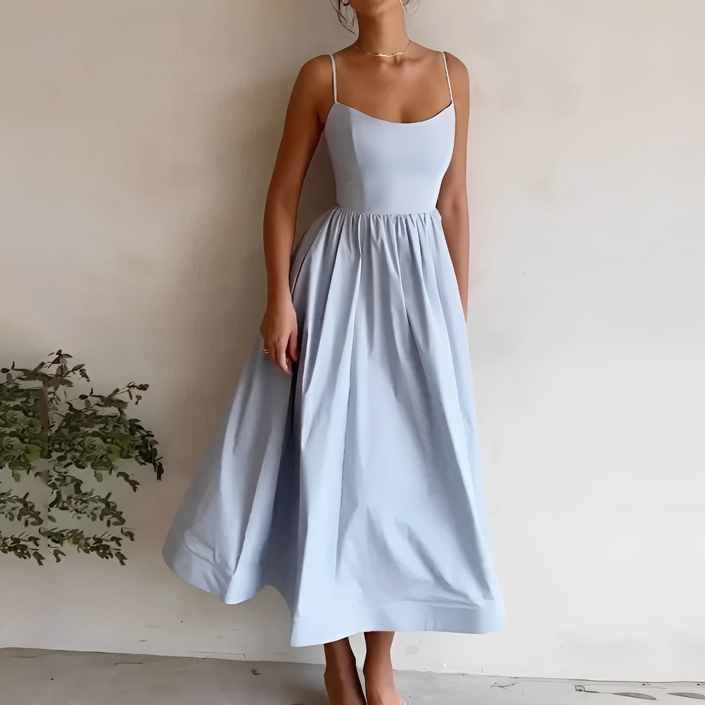Maddie - Robe midi décontractée à bretelles pour femmes