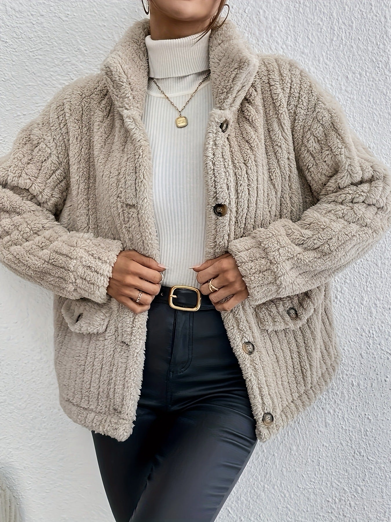 Nova™ | Cardigan à Boutons en Velours Double Face