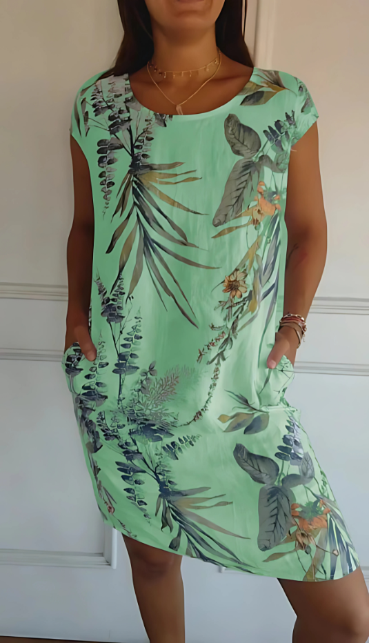 Iris - Robe imprimée décontractée à coupe ample jusqu'aux genoux