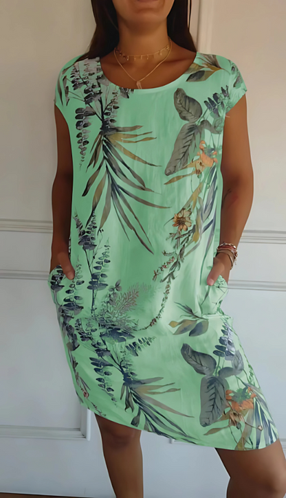 Iris - Robe imprimée décontractée à coupe ample jusqu'aux genoux