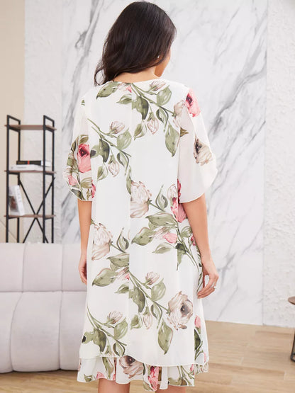 Violeta | Élégant robe en chiffon avec imprimé floral