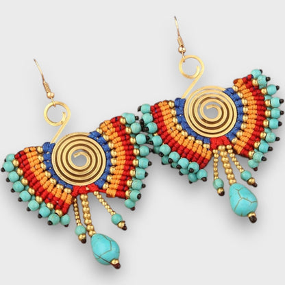 Isalda – Boucles d'Oreilles Vintage en Bois et Perles