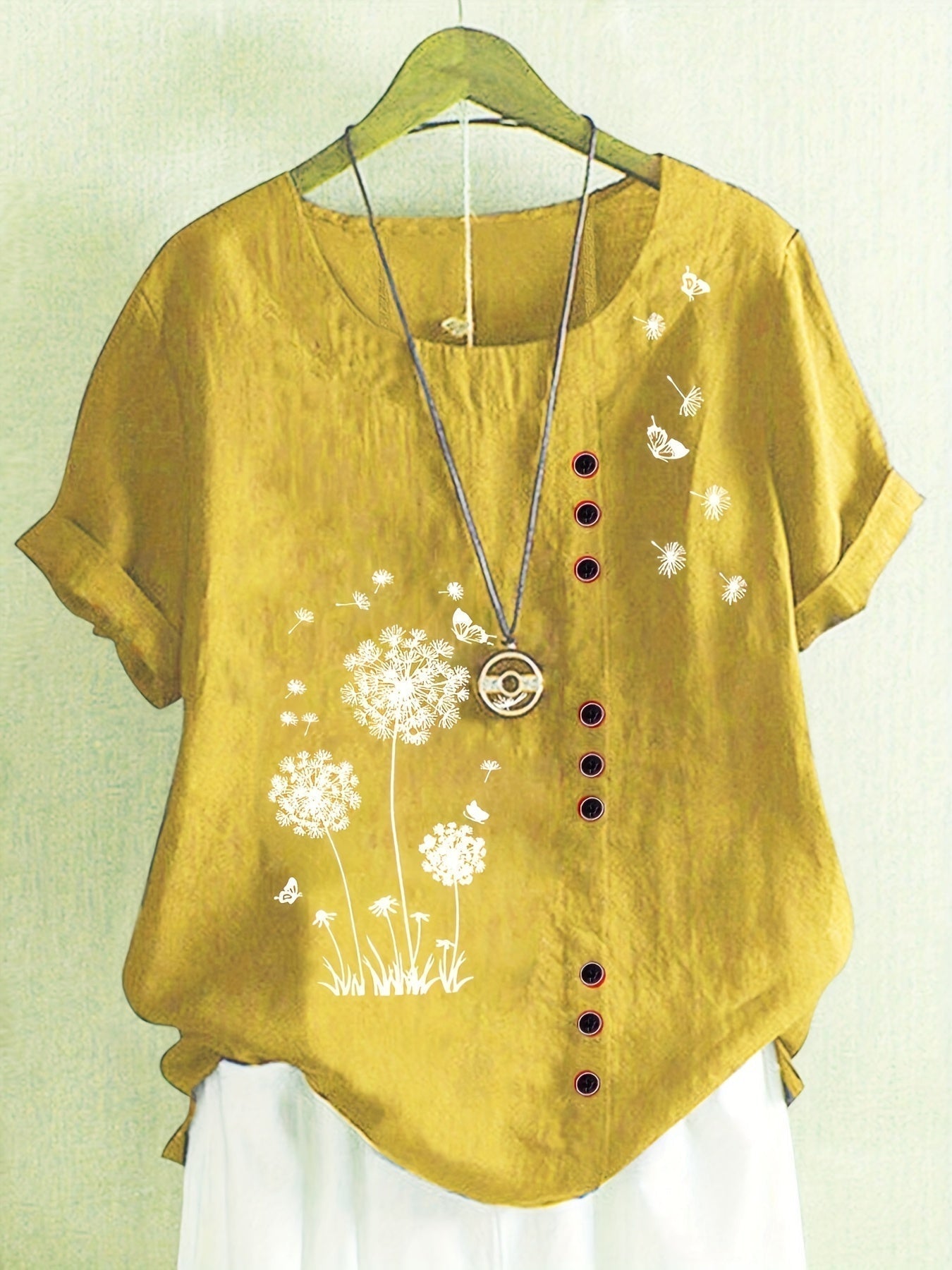Hermione – Blouse Imprimé Pissenlit