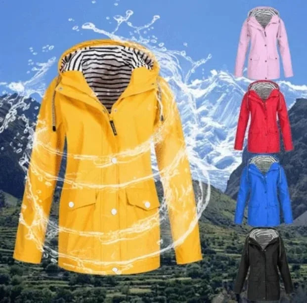 Ilektra - Veste Élégante Imperméable à Manches Longues avec Capuche