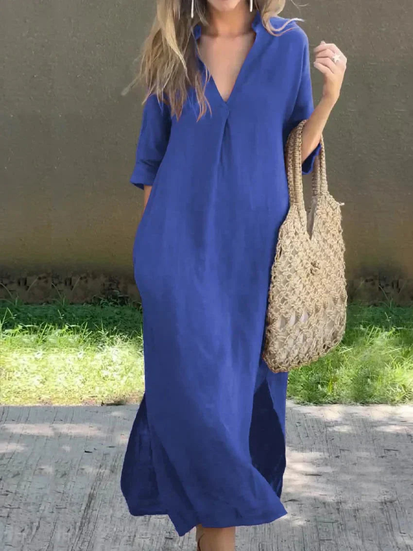 Nancy - Robe en Lin à Décolleté en V Polyvalente