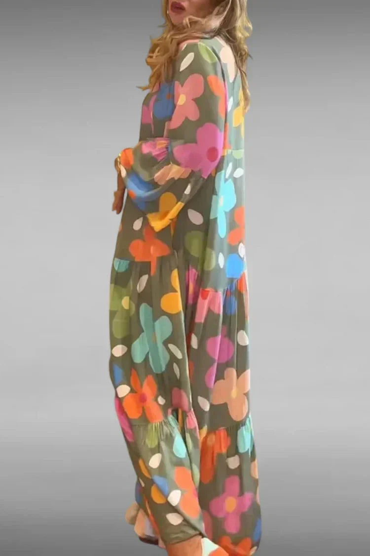 Rêve Floral | Robe Maxi à la Coupe Confortable