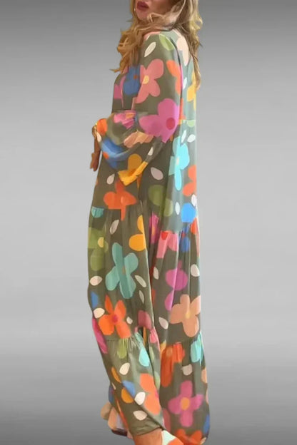 Rêve Floral | Robe Maxi à la Coupe Confortable
