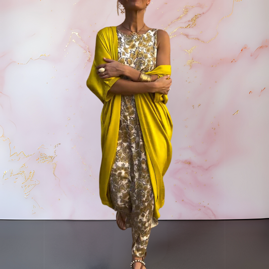 IRAVELLE – ROBE ÉLÉGANTE AVEC CARDIGAN