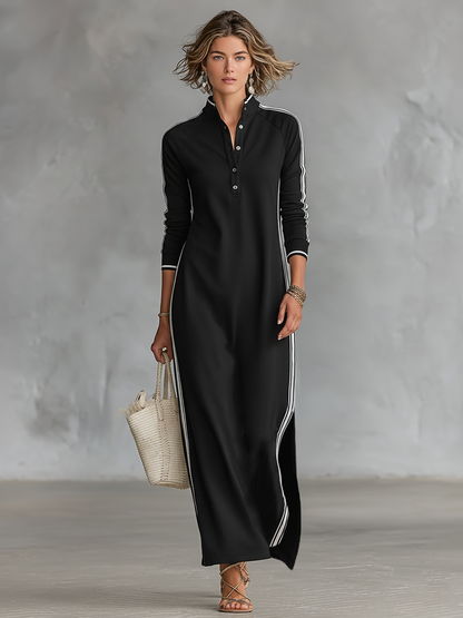 Elara | Robe Maxi Sweatshirt Minimaliste