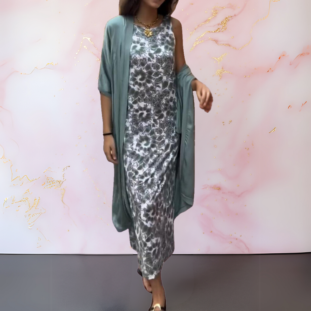 IRAVELLE – ROBE ÉLÉGANTE AVEC CARDIGAN
