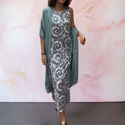 IRAVELLE – ROBE ÉLÉGANTE AVEC CARDIGAN