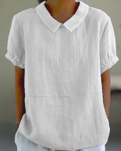 Beatrix - Chemise en Coton-Lin à Fleurs Rétro