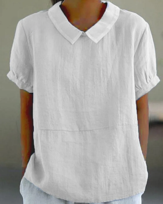 Beatrix - Chemise en Coton-Lin à Fleurs Rétro