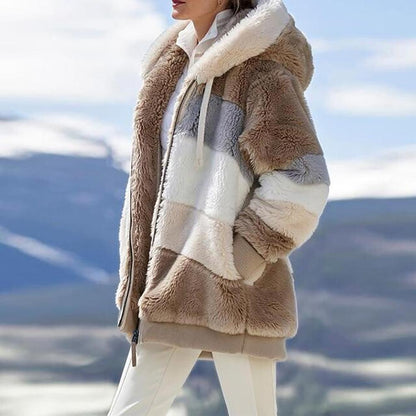 KAREN | Manteau Oversized en Peau Douce et Chaude avec Capuche