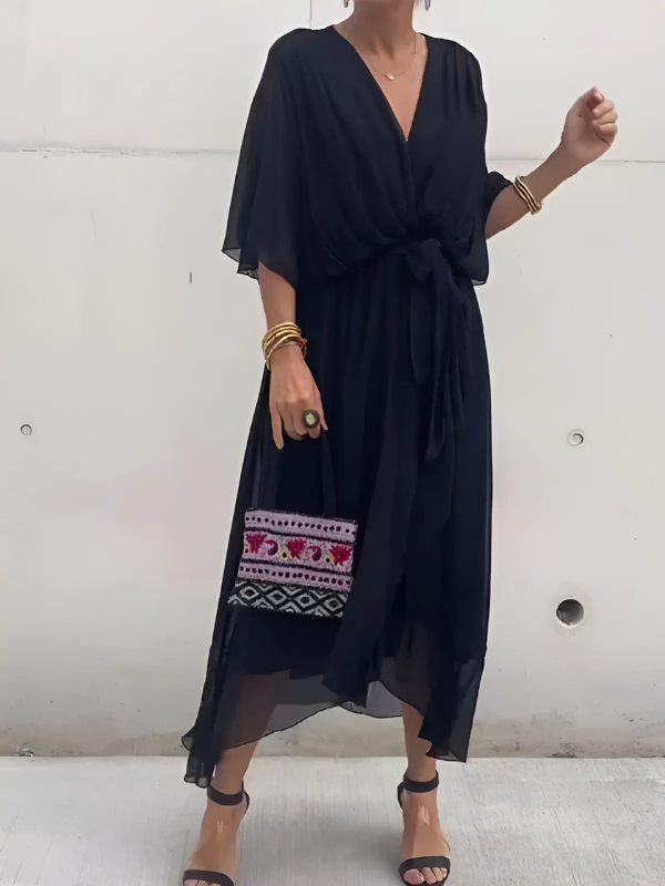 Seraphina – Robes midi croisées intemporelles