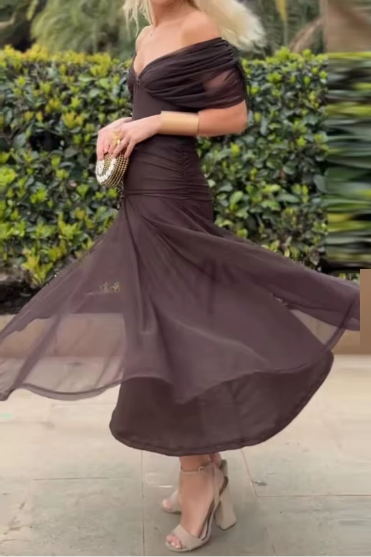 Louise | Robe Maxi Élégante de Fête avec Col en V