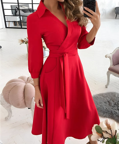 Rachael - Robe élégante avec ceinture pour femmes