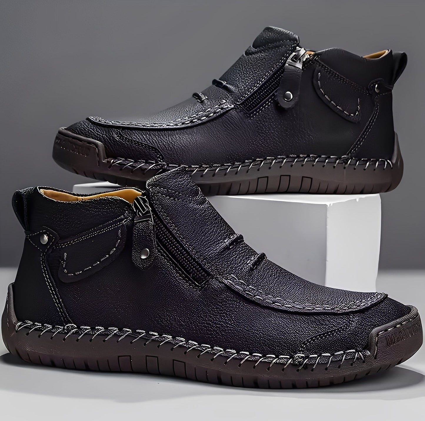 Ferdie - Chaussures de confort modernes avec fermeture éclair pour hommes
