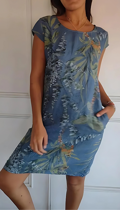 Iris - Robe imprimée décontractée à coupe ample jusqu'aux genoux