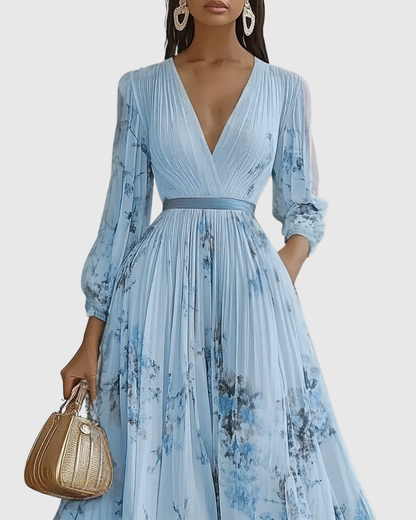 Robe Longue Plissée Élégante Rowella - Maxi Robe Fluide Femme