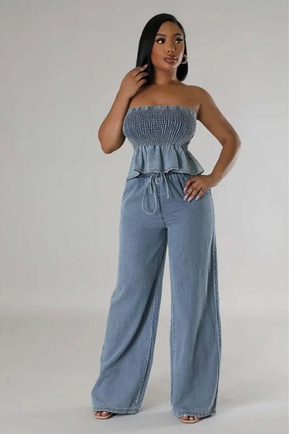 ISLA – ENSEMBLE DE DEUX PIÈCES EN DENIM CHIC