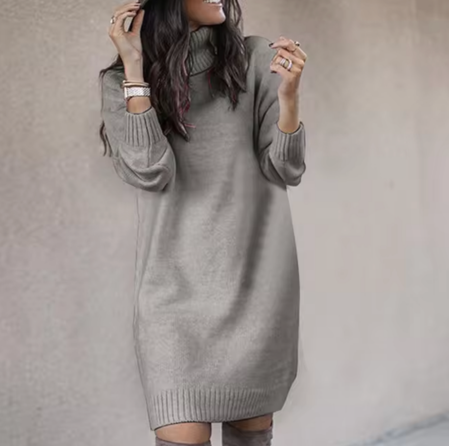 Robe-pull Col roulé pour femme | Mini
