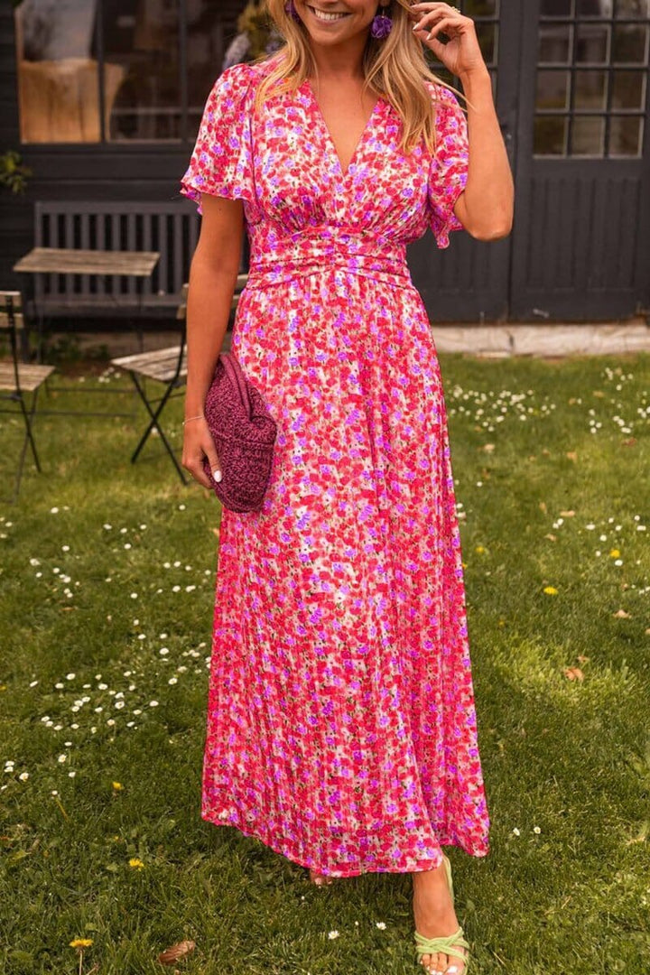 Robe Longue Élégante Evelyn avec Décolleté en V