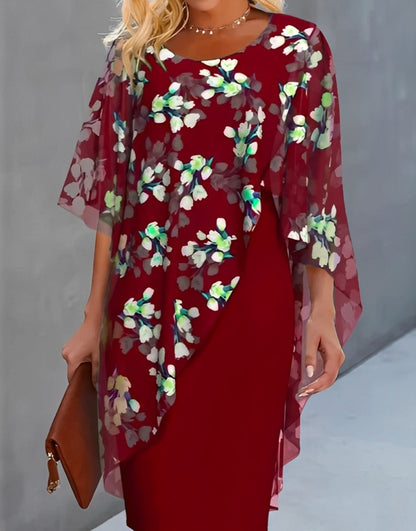 Melanie - Élégant robe en chiffon avec imprimé floral pour femmes