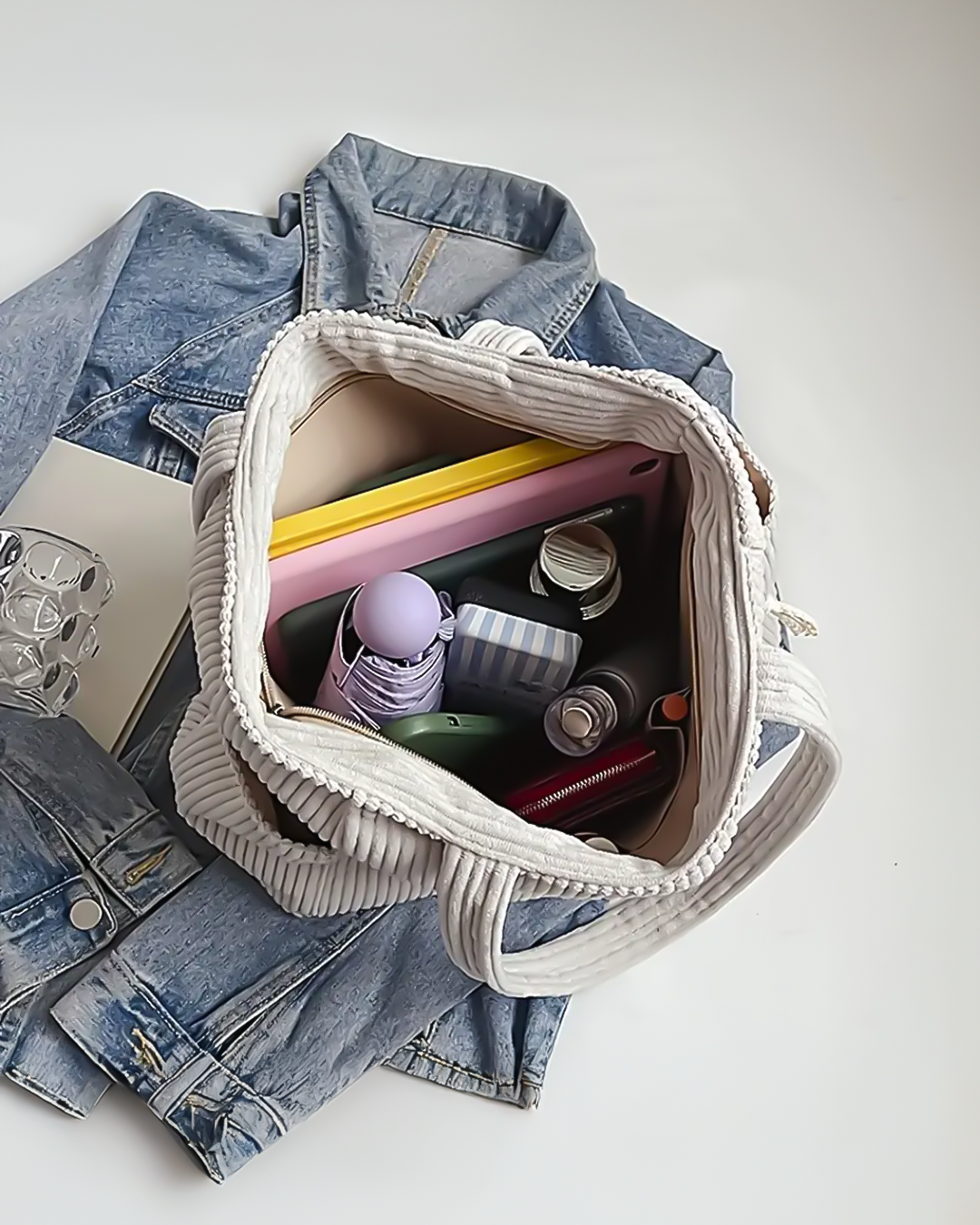 Tilda – Sac à Bandoulière Côtelé avec Détail en Corde