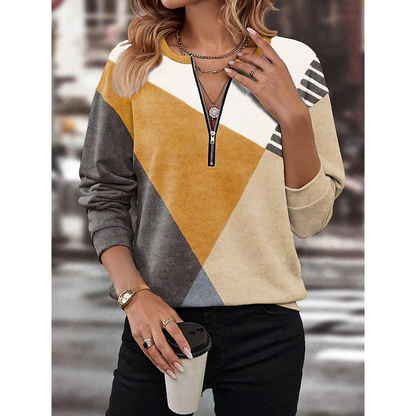 Ginny - Sweatshirt Géométrique Doux
