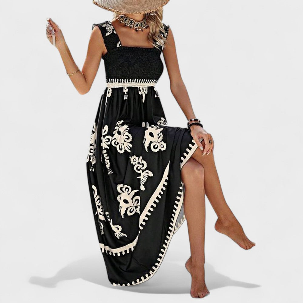 Liora | Robe Maxi avec Corps Froncé
