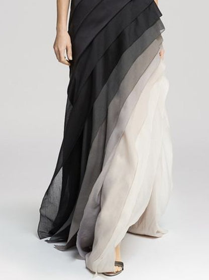 Robe de Soirée Sans manches superposé pour femme | Maxi